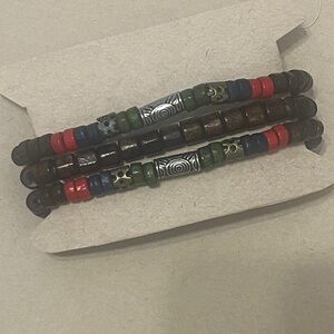 Women’s and Men’s Multicolor Beaded Wrap Bracelet - Brown, Green, Blue, Red